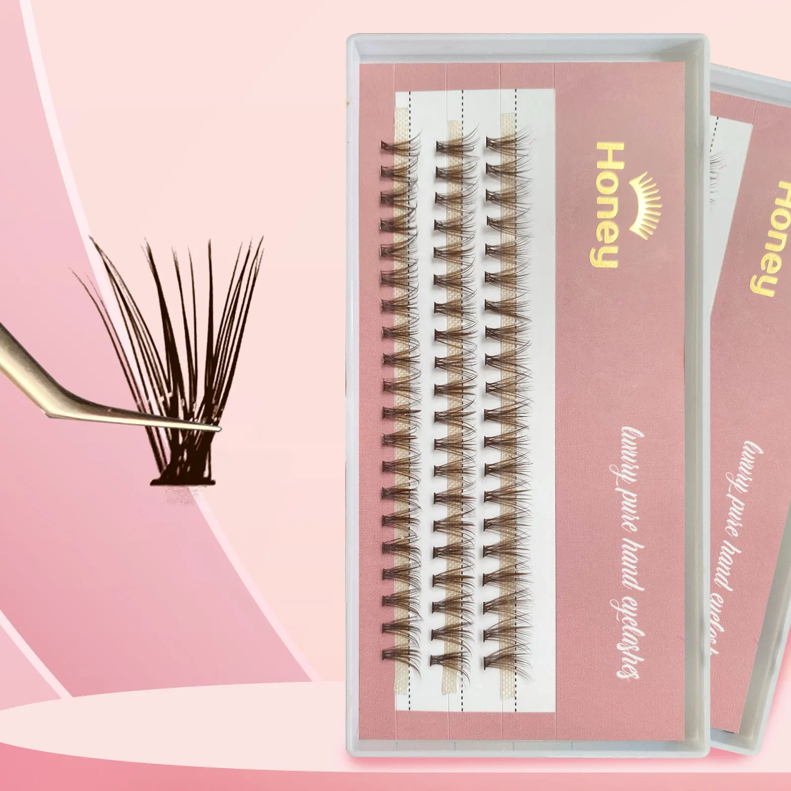 Brown 20D Cluster DIY Eyelashes Individual Volume False Eyelash