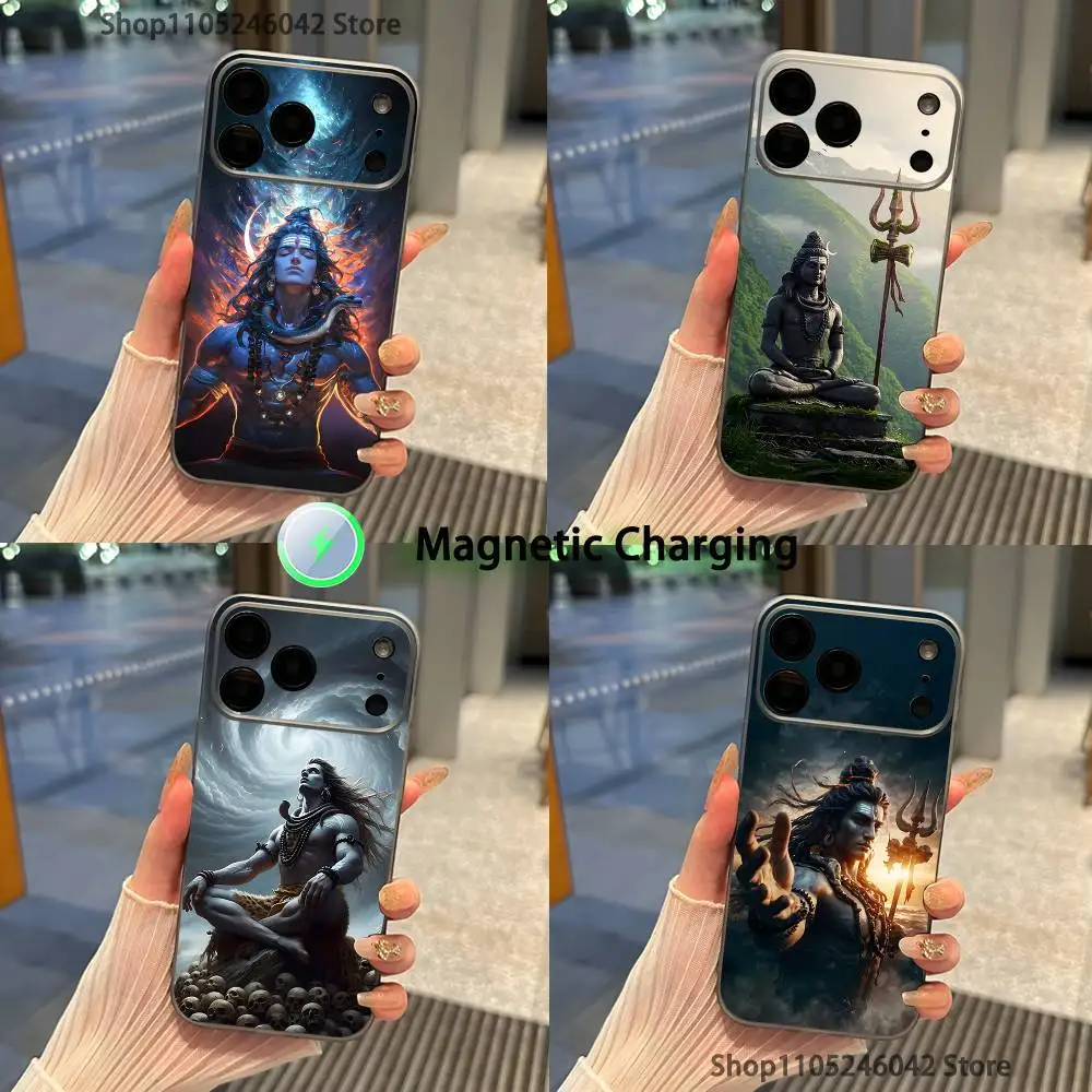

Lord Shiva Mahadev Of India For iPhone 17,16,15,14,13,12,11,Pro,Max,Plus Transparent gray Phone Case Magnetic Wireless Charging