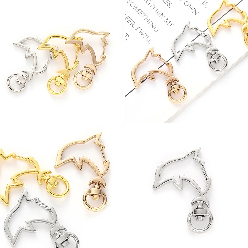

30Pcs Zinc Alloy Dolphin Clasps Buckles for DIY Necklace Bracelet Keychain Making Craft Supplies DIY Clasps Key Ring Buckles