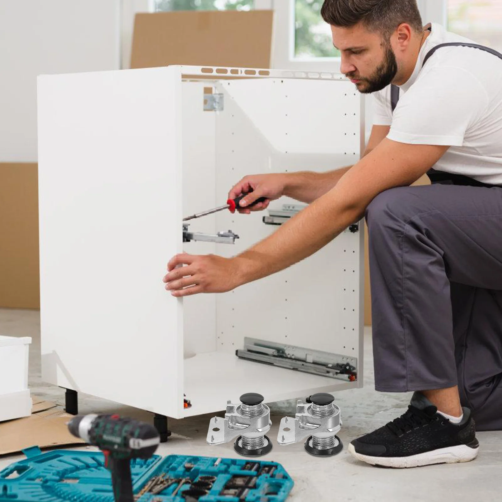 

2Pcs Furniture Levelers Adjustable Zinc Alloy Cabinet Legs Non-Slip Heavy Duty Height Adjustment Table Sofa Wardrobe Desk Feet