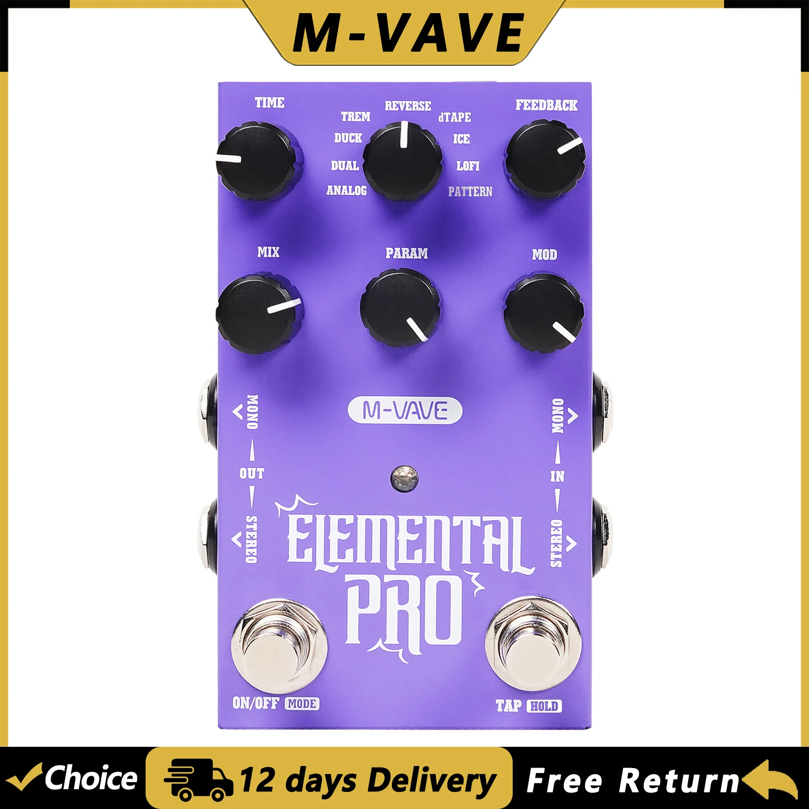m-vave-elemental-pro-guitar-digital-stereo-delay-effect-pedal-9-delay-effects-dual-power-supply-stereo-mono-modes