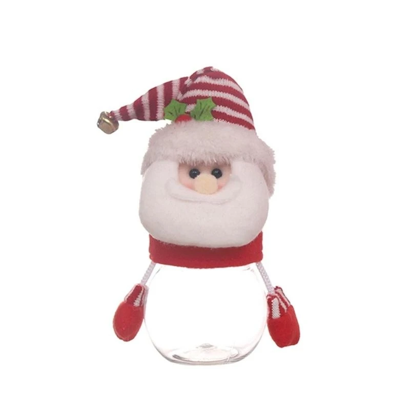 

Snowman Santa Deer Candy Jar Christmas Storage Containers Bottle Candy Holder with Stuffed Decorations