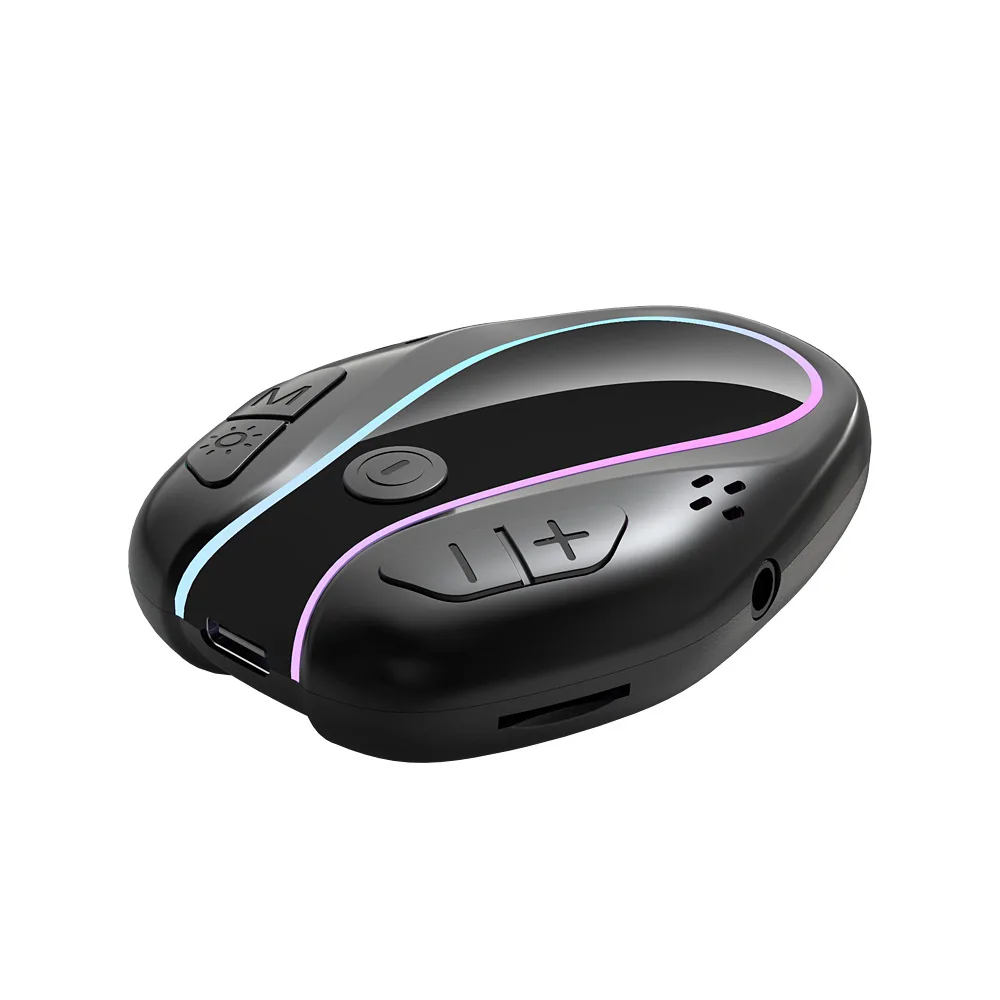 GR07 Bluetooth Audio Receiver Card MP3 Player Colorful Ambient Light Car Bluetooth Hands-free Call