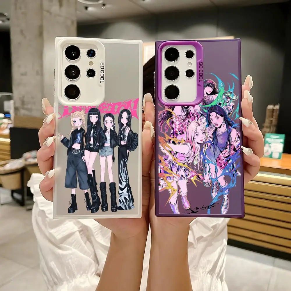 Funda de teléfono Kpop A-Aespa-s para Samsung Galaxy S25 Edge S24 S23 S22 S21 S20 Ultra silicona colorida plateada