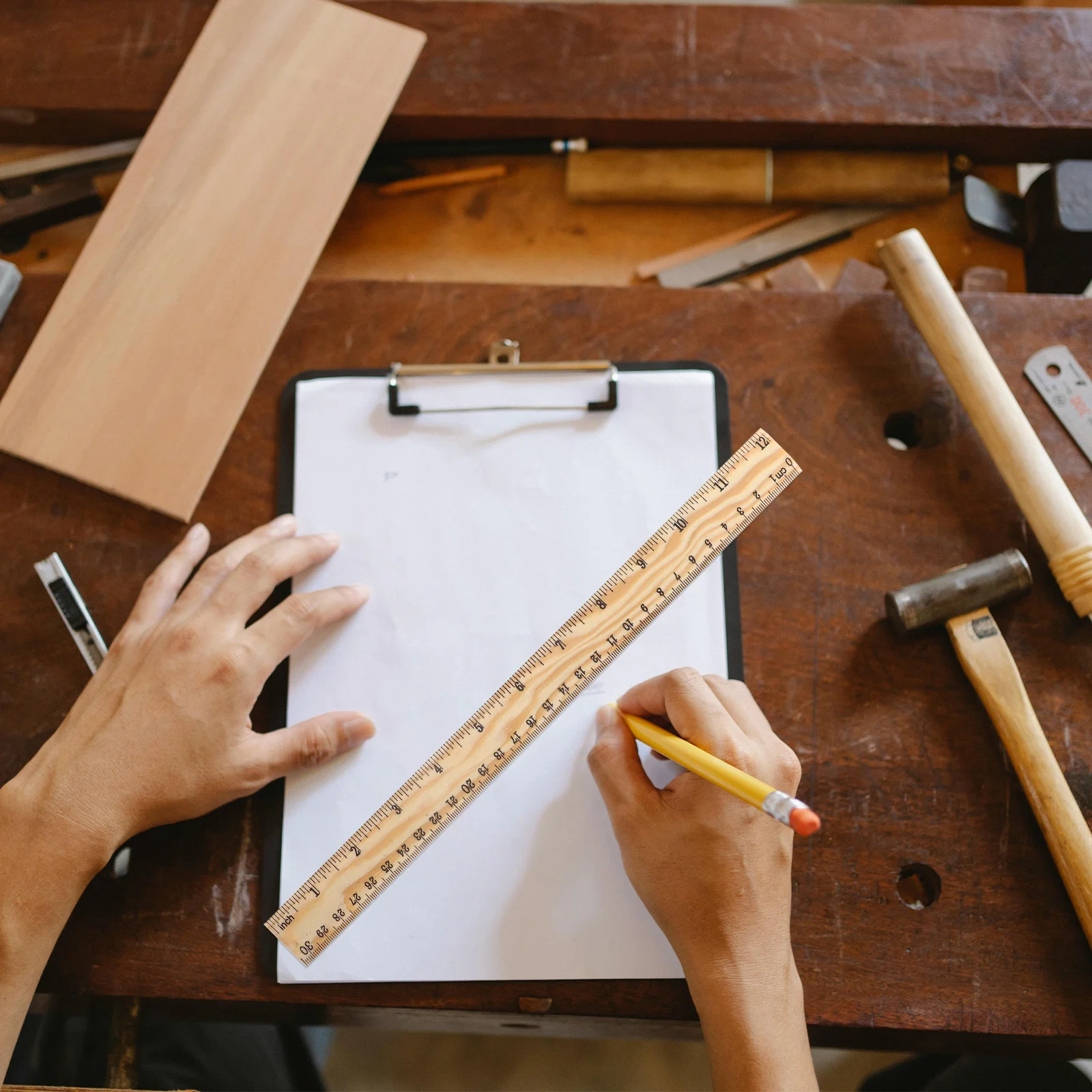 

26 шт., 30 см, деревянная мерная линейка, бамбуковая ярлык для шитья, пошивки, переноса теста для выпечки, идеальный портативный размер