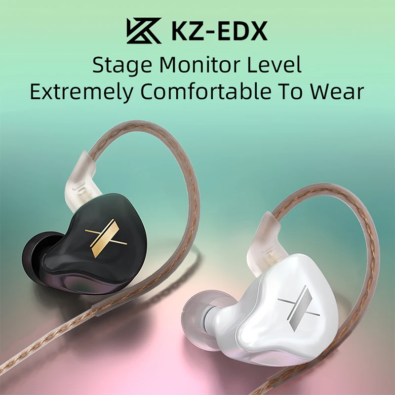 سماعات KZ EDX 1 سماعات رأس رياضية داخل الأذن ديناميكية HIFI Bass لإلغاء الضوضاء