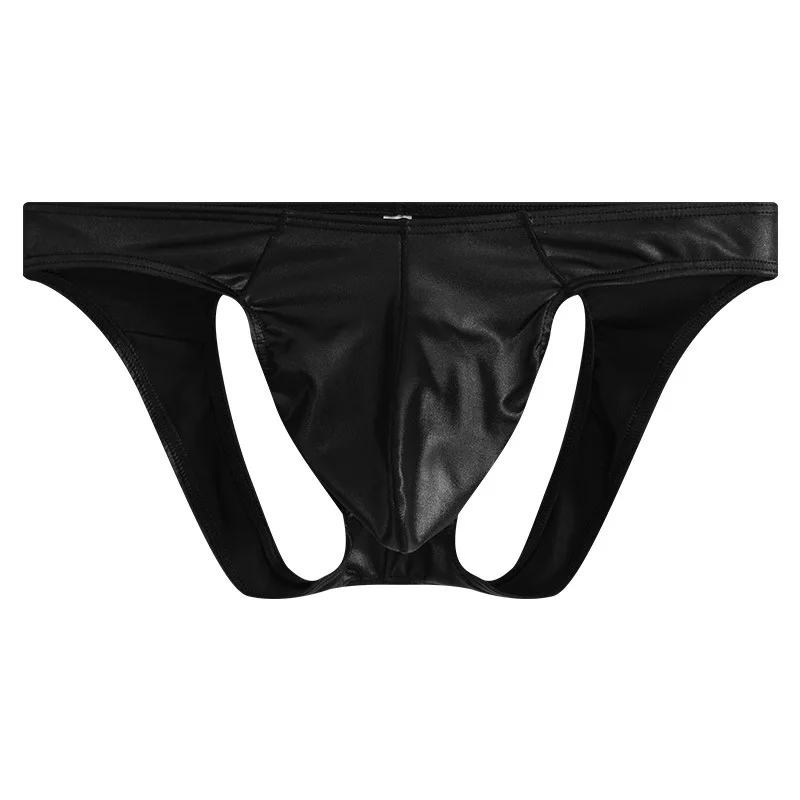 

Faux Leather Erotic Double Jockstrap for Men Sexy U Convex Pouch Underwear Cutout Design Bulge Pouch Flirtatious Sexy Underpants