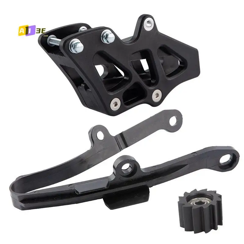 A03E-3PCS Motorcycle Plastic Chain Set With Flat Forks And Rubber Pads Guide Wheel For Kawasaki KX250F KX450F KLX450R