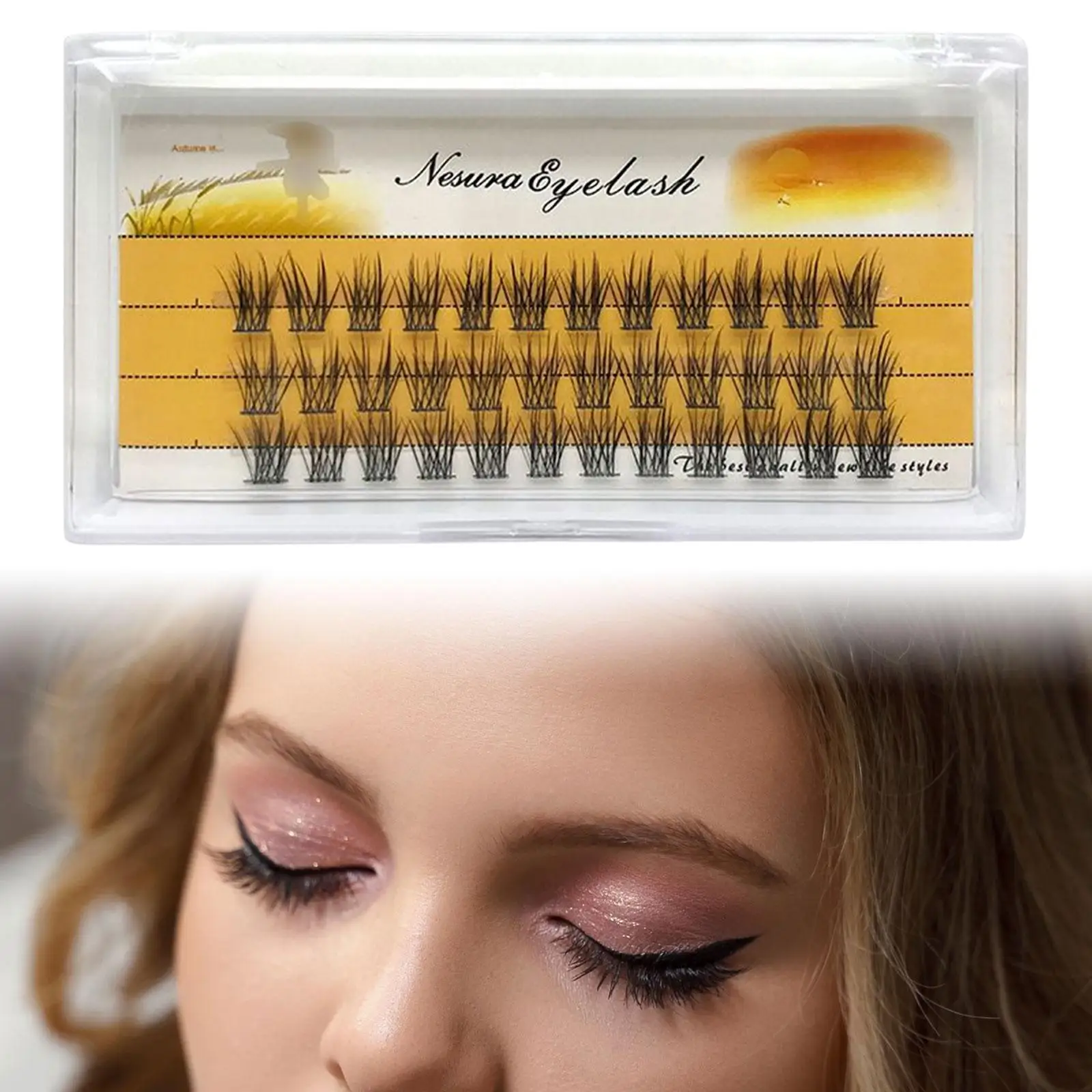 2-6pack Segmented False Eyelashes Eyelash Extension Bunches Wispy Natural DIY