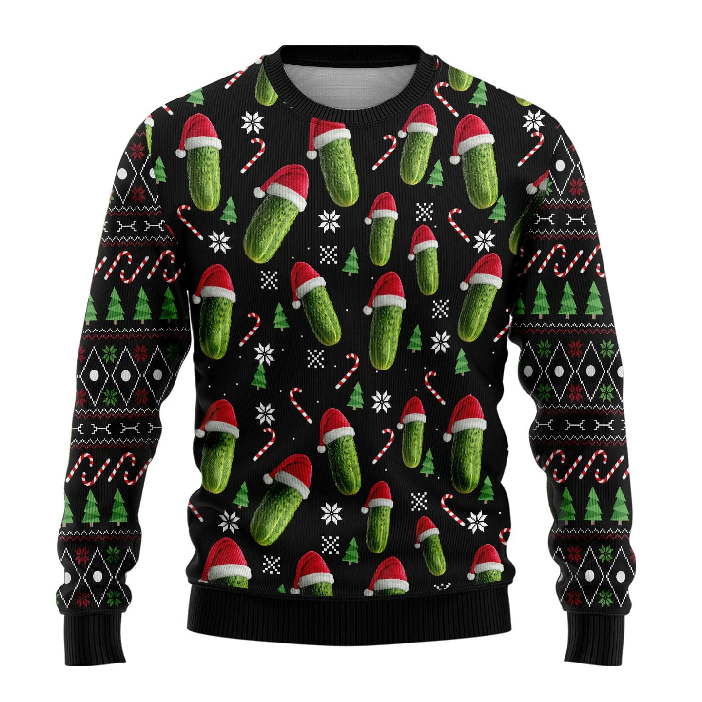Funny Cartoon Pickle Party Ugly Christmas Sweater For Women Men Clothes Harajuku Fashion Mens Sweatshirt Holiday Jumper Sweaters