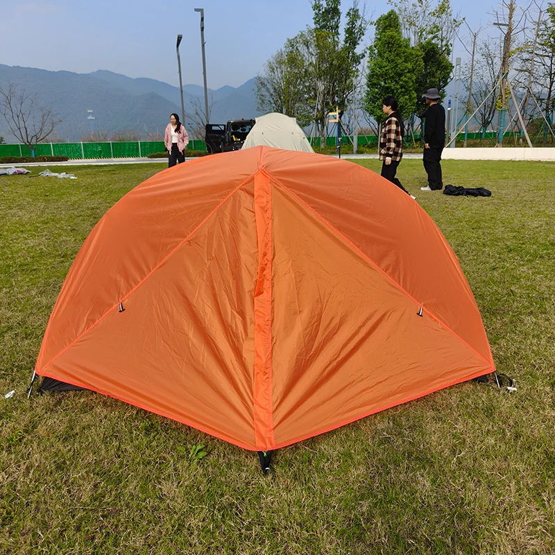 Solo Camping Tent, 1 Person Ultralight Hiking Tent, 2 Layers with Floor, Aluminum Poles, Waterproof PU4000, 4 Season