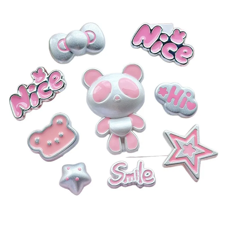 5 個ミニソ漫画パホールシューズ DIY アクセサリーシューズバックルベアフラットバック素敵な br ブローチバッグピン装飾