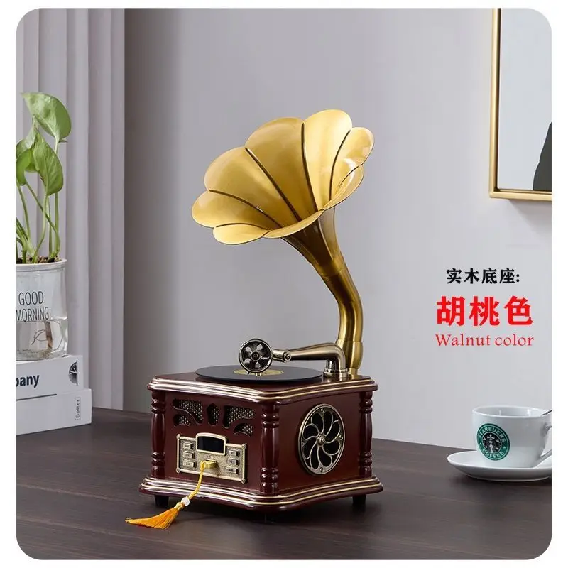 

Vintage phonograph living room decoration vinyl record player old-fashioned turntable creative Bluetooth small speaker