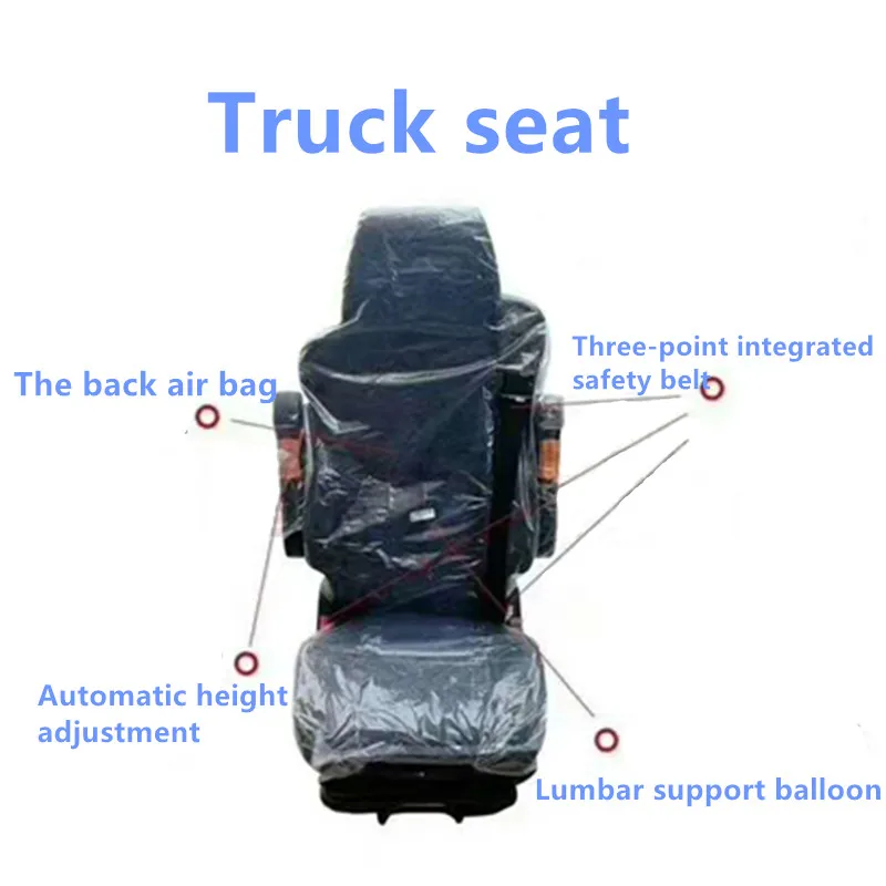 Air suspension heavy duty truck seat with double air lumber support air suspension heavy duty truck seat