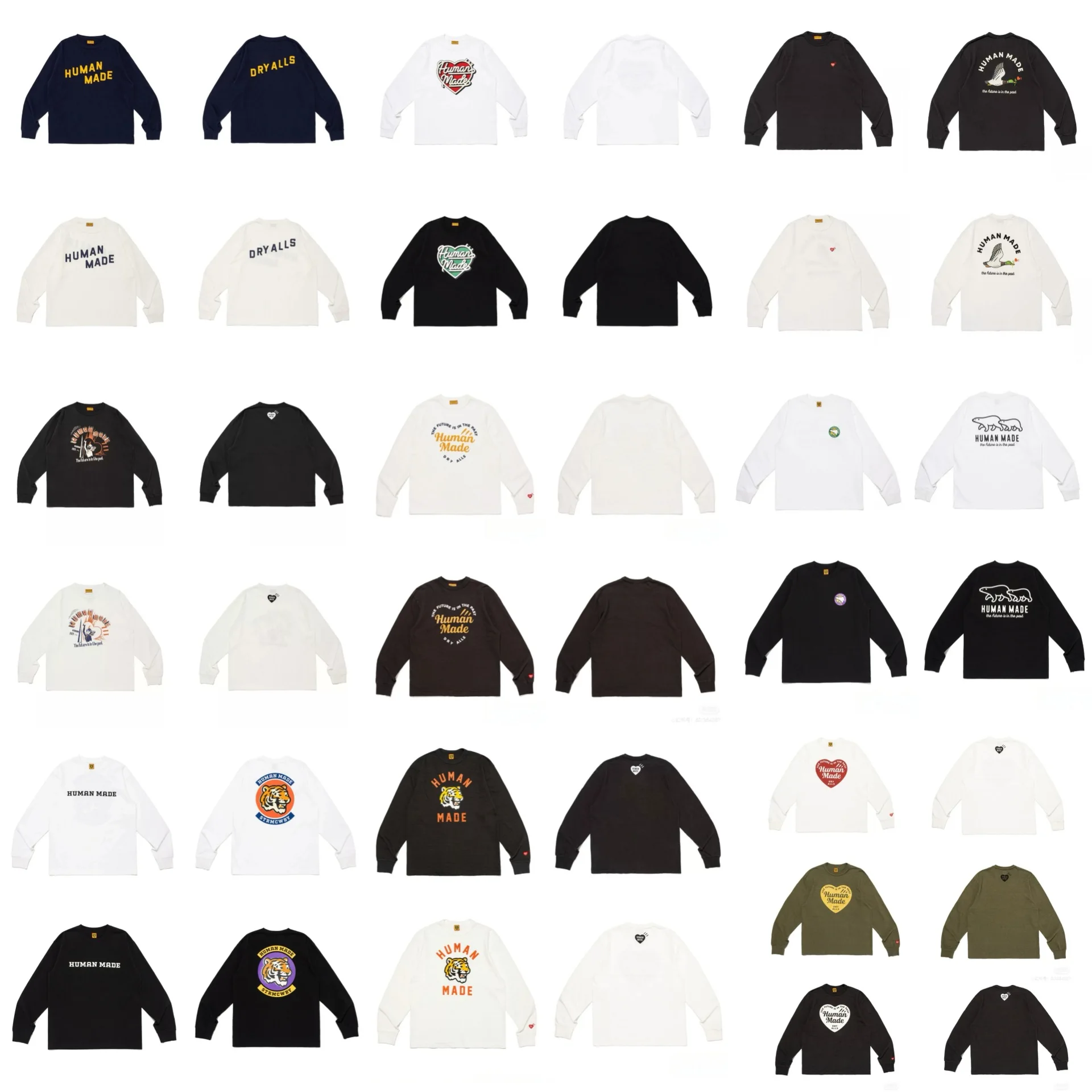 

Футболка унисекс с длинным рукавом Human Made, коллекция 25AW, в японском стиле, с ретро-мультяшным принтом, свободная, повседневная, базовая, модная