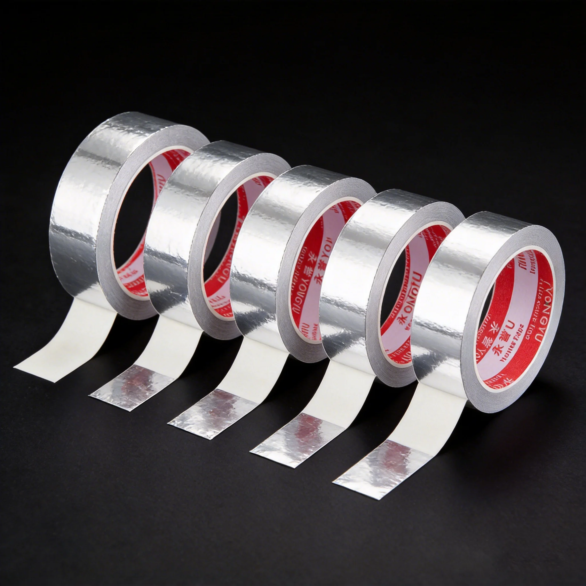 5 Rolls Aluminum Foil Adhesive Tape 50mm x 10m 0.15mm Thick Heavy Duty Thermal Insulation Tape for Duct Sealing