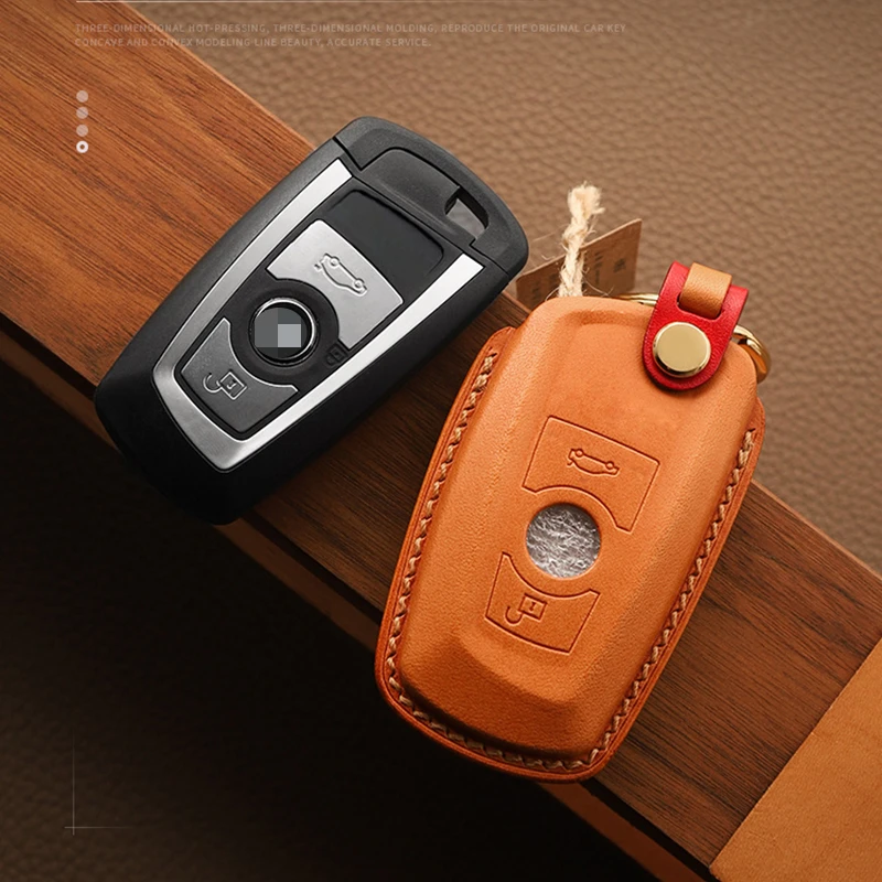 

Car Key Case for BMW 320Li BMW 3 BMW GT5 X4 5 Series Key Cover Car Styling Handmade Leather Key Cover for BMW