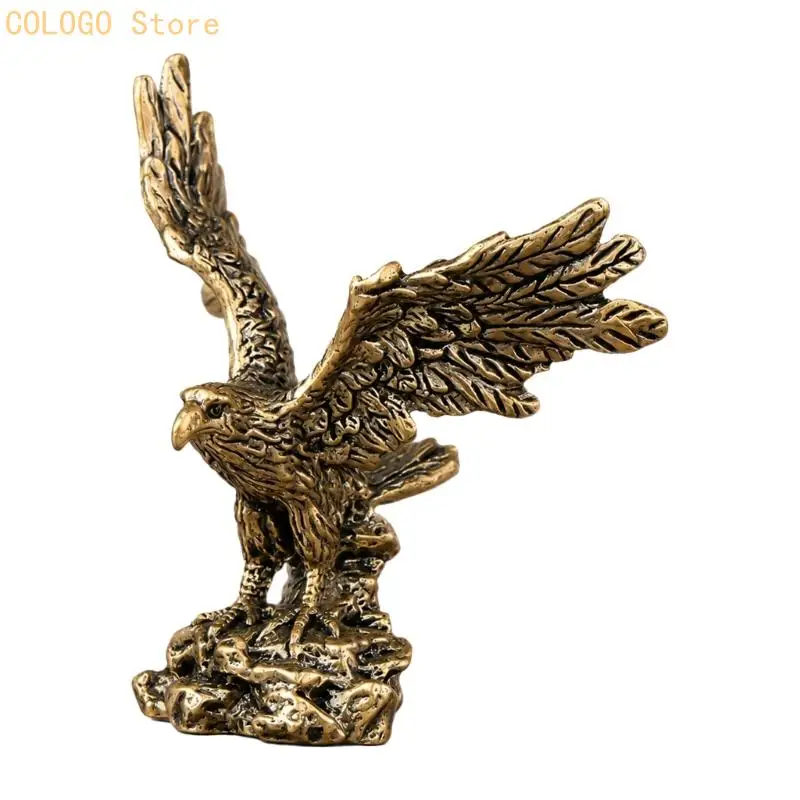 Indoor Shelf Bird Figurine with Metal-Look Finish, Rock Base, and Wing-Open Form for Desk, Office Display, and Study Table