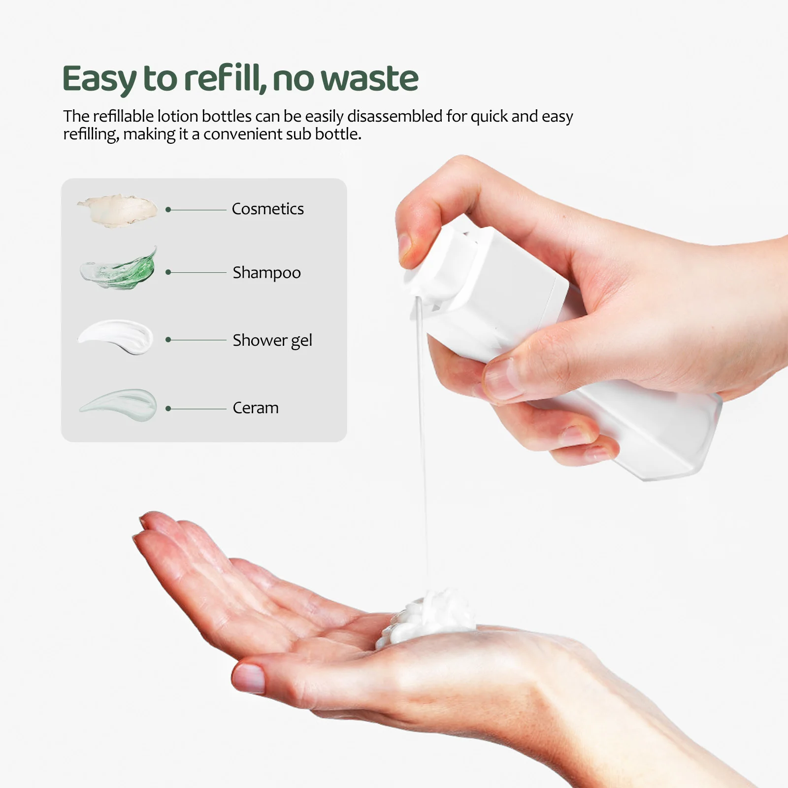 2 pcs Airless Pump Bottles Frosted Refillable Travel Lotion Containers Compact Lightweight For Toiletry Storage Durable Empty