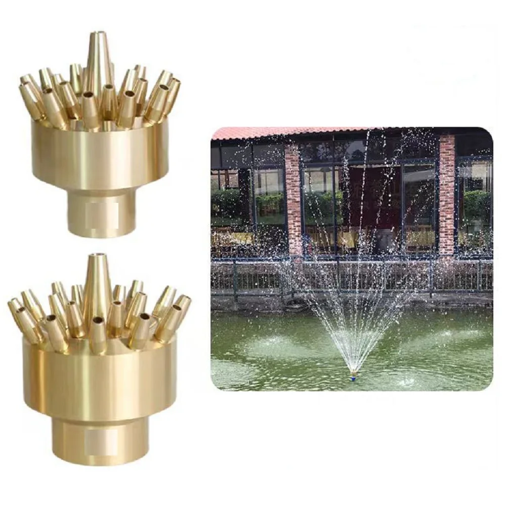 

1 шт. 1 "/1,5" латунная насадка для фонтана DN25/DN40 с внутренней резьбой 3-слойная универсальная рассеивающая головка с несколькими отверстиями для сада, бассейна, парка, спа