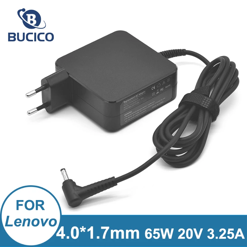 

20V 3.25A 65W 4.0*1.7mm AC Laptop Charger For Lenovo IdeaPad 330s 320 100-15 B50-10 YOGA 710 510-14ISK Redmibook 14 13 Adapter