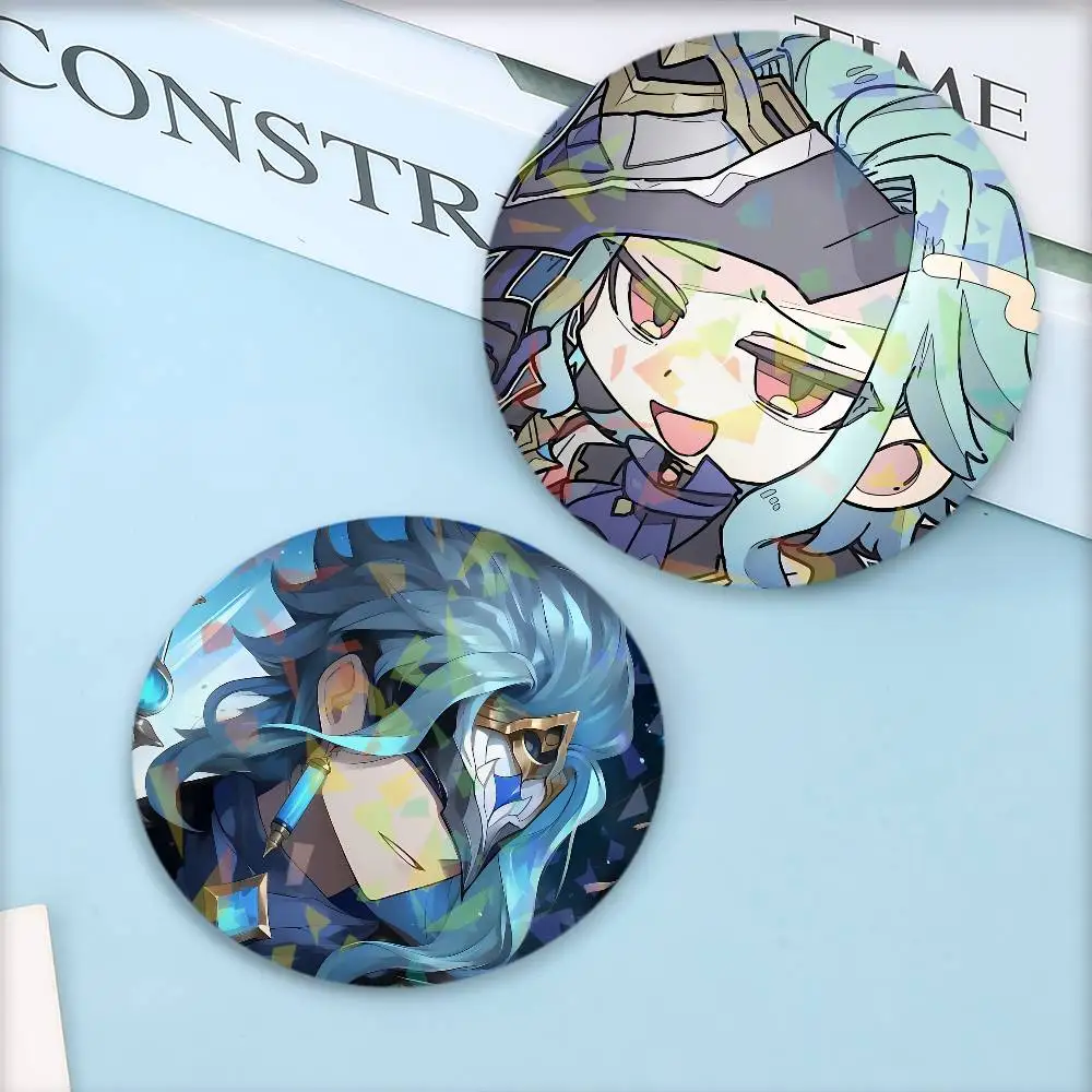 Genshin Impact Il Dottore Laser Button Pins Backpack Clothing Decor Brooch Fiction Badge Jewelry Gifts