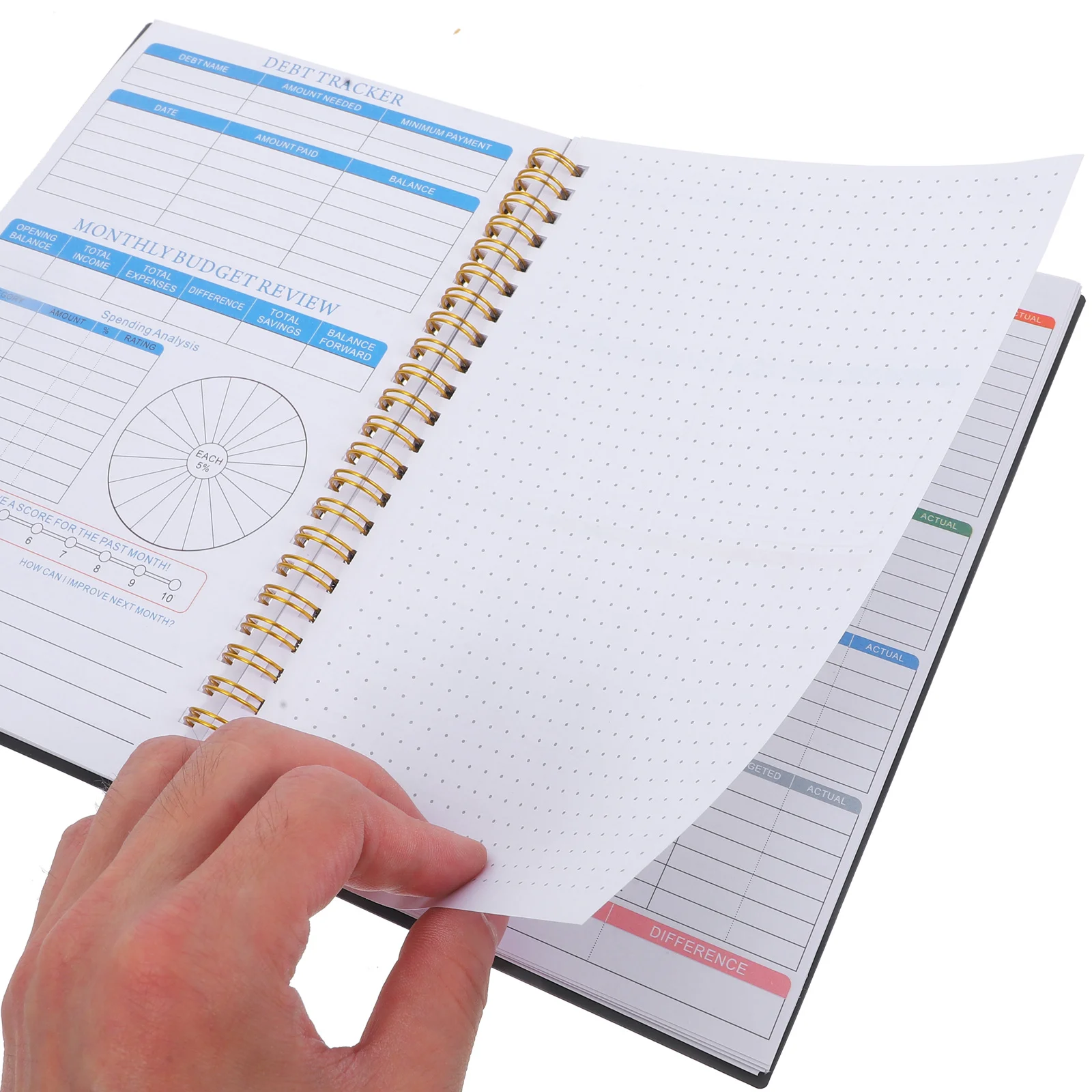 휴대용 예산 플래너 북 재정 계획 노트북 매일 지출 추적 가정 예산 관리용