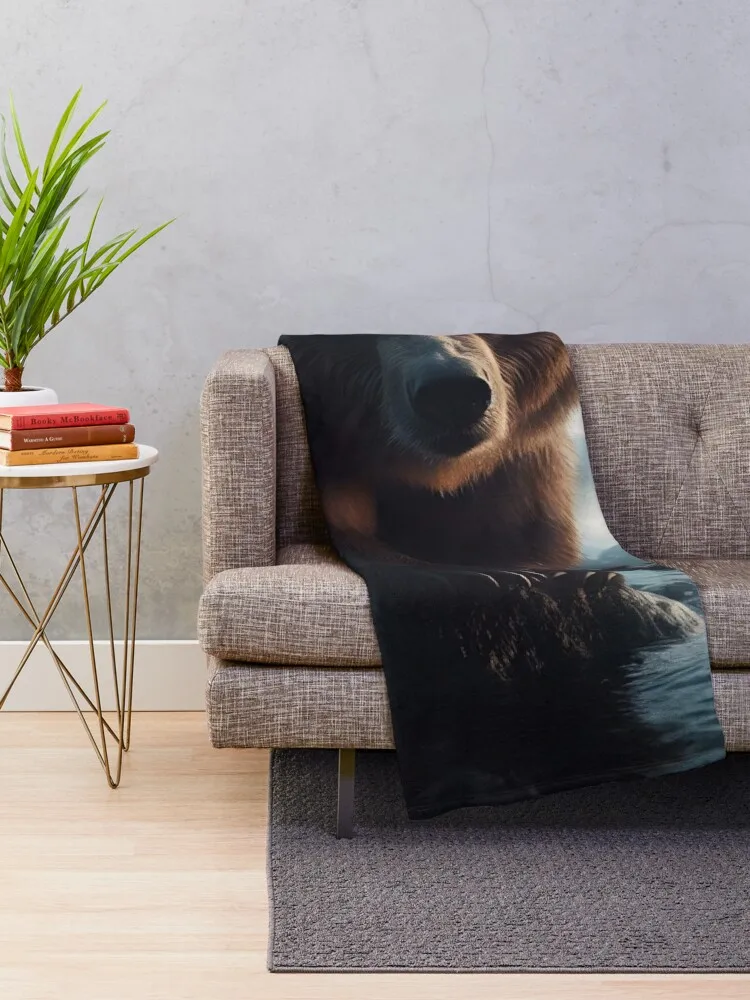 Grizzly Art #28 Grizzly Lovers Throw Blanket Soft Big Cute Plaid Blankets