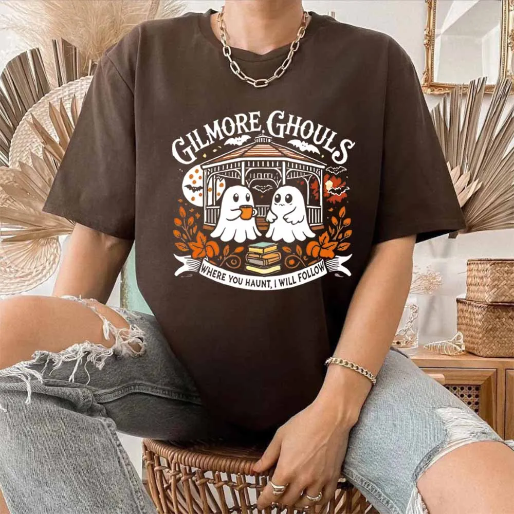Gilmore Ghouls T-shirt Halloween automne vibrations chemise automne Festival T-shirt rétro effrayant automne chemises hommes femmes manches courtes hauts
