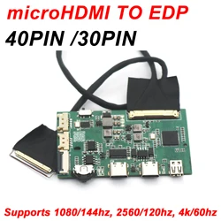 40PIN Micro HDMI to EDP driver board EDP Signal LCD screen driver Adapter Portable LCD Display Projection 2K 4K 60hz 120Hz 144hz