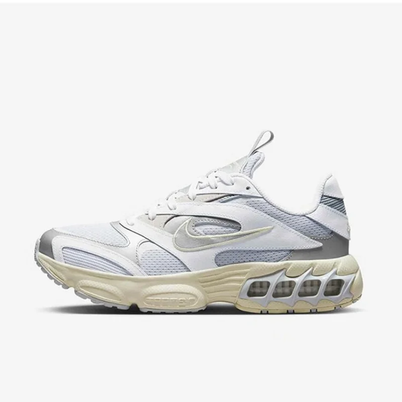 

Новый амортизирующий дизайн Nike на воздушной подушке, удобные и гладкие женские кроссовки для бега Zoom Air Fire, легкий материал, износостойкие, повседневная спортивная обувь для бега, белая металлическая серебряная строчка, высококачественная текстура,