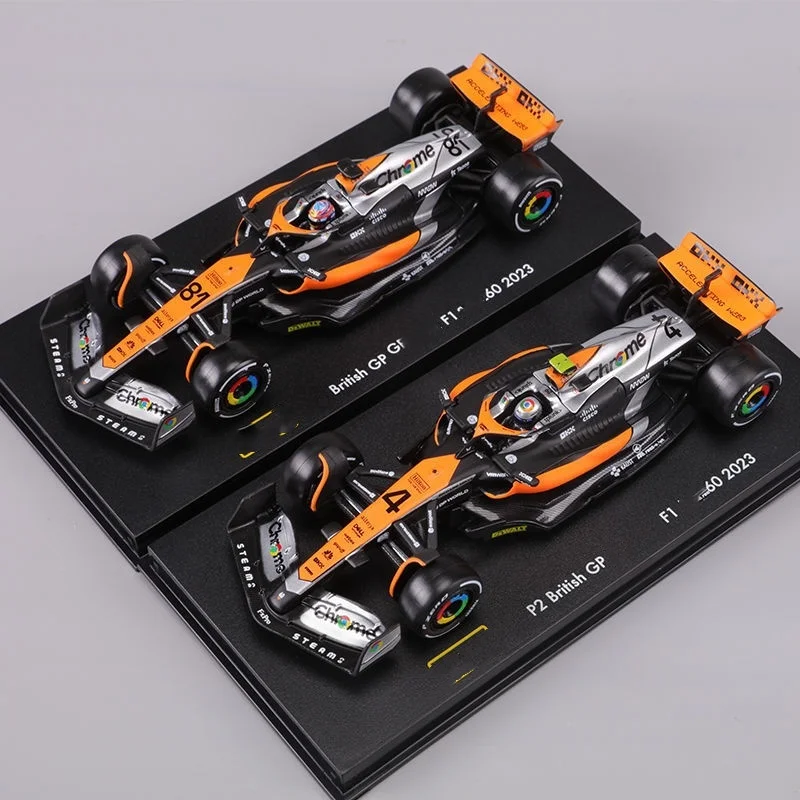 Hot 1:43 2023 4# Lando Norris P2 British Gp F1 #81 Oscar Piastri Car Diecast Racing Car Model Competition Vehicles Toy