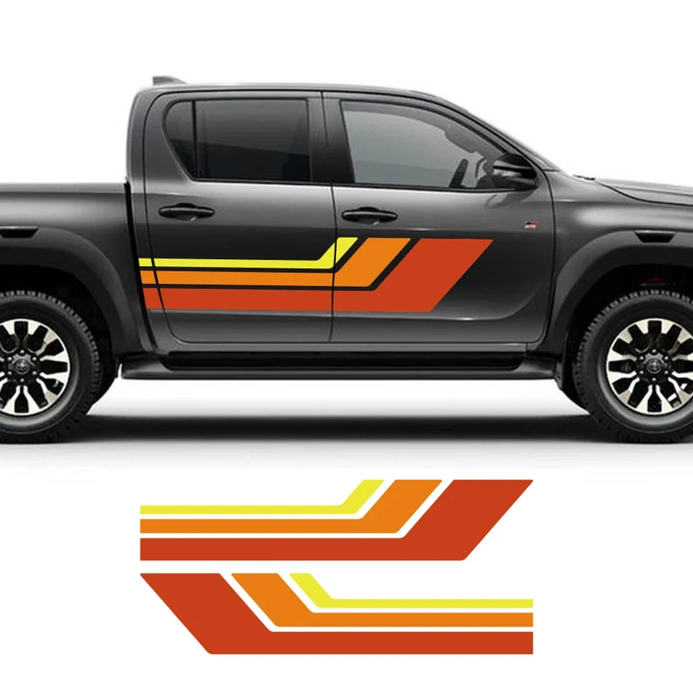 2Pcs Pickup Side Door Styling Car Stickers For Toyota Hilux SR5 SR GR AN10 AN20 AN30 2005 2019 PVC Vinyl Decals Auto Accessories