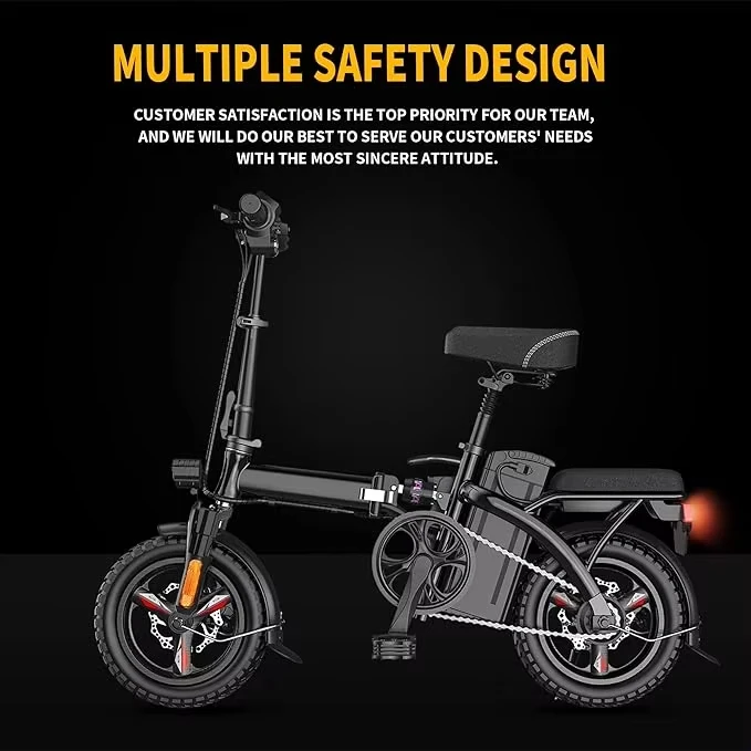 400W Motor 22MPH Max Speed, 14” Tire, 48V 15AH Removable Battery for Electric Bike, Multi-Shock Absorption, City Commuter