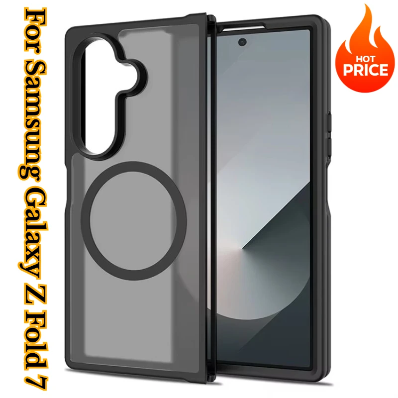 

Матовый полупрозрачный защитный чехол премиум-класса для Samsung Galaxy Z Fold 7 6, противоударный магнитный жесткий чехол с беспроводной зарядкой