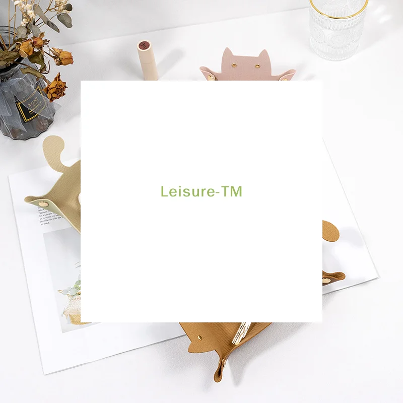 

Wholesale 1Pc Nordic Creative Style PU Leather Cat-shape Desktop Sundries Storage Box For Living Room Bedroom Jewelry Ornaments