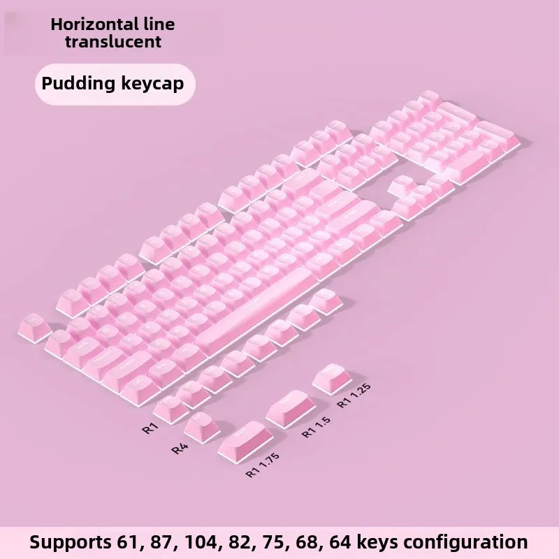 

117-key Pudding Keycaps Horizon Spherical Mechanical Keyboard Universal Key cap DIY Color Translucent PBT Keycap