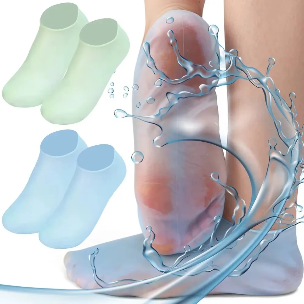 Chaussettes de massage hydratantes en silicone pour les pieds, spa, réutilisables, suppression de la fréquence de la peau, anti-Contation, anti-séchage, outil de soin des pieds