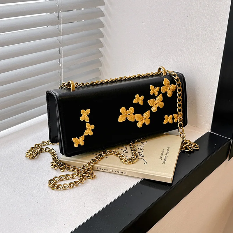 

Gold Butterfly Women Handbag PU Leather Luxury Shoulder Crossbody Bag Wedding Party Bag 2025 New