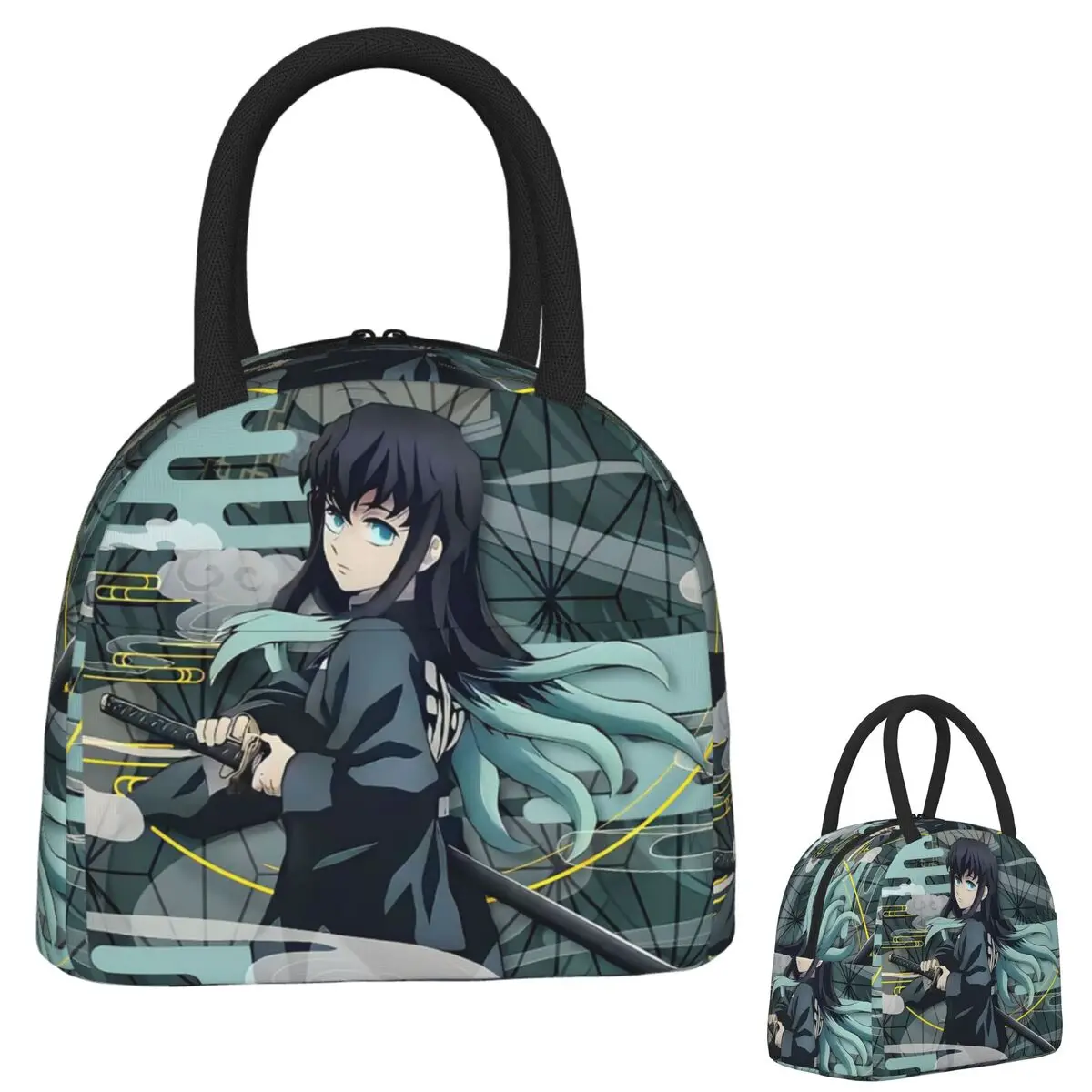 

Muichiro Tokito Kimetsu No Yaiba изолированная сумка для обеда для женщин и детей портативные коробки для еды термобокс для обеда сумка