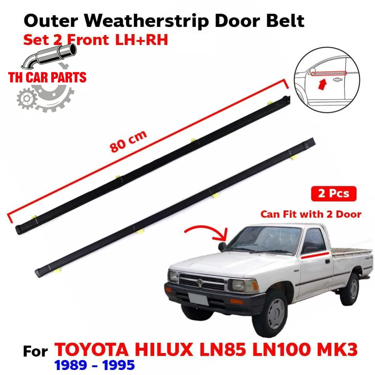 

2 шт., уплотнитель для окна автомобиля, черный для Toyota hilux 19955, уплотнитель для автомобиля, накладка на окно