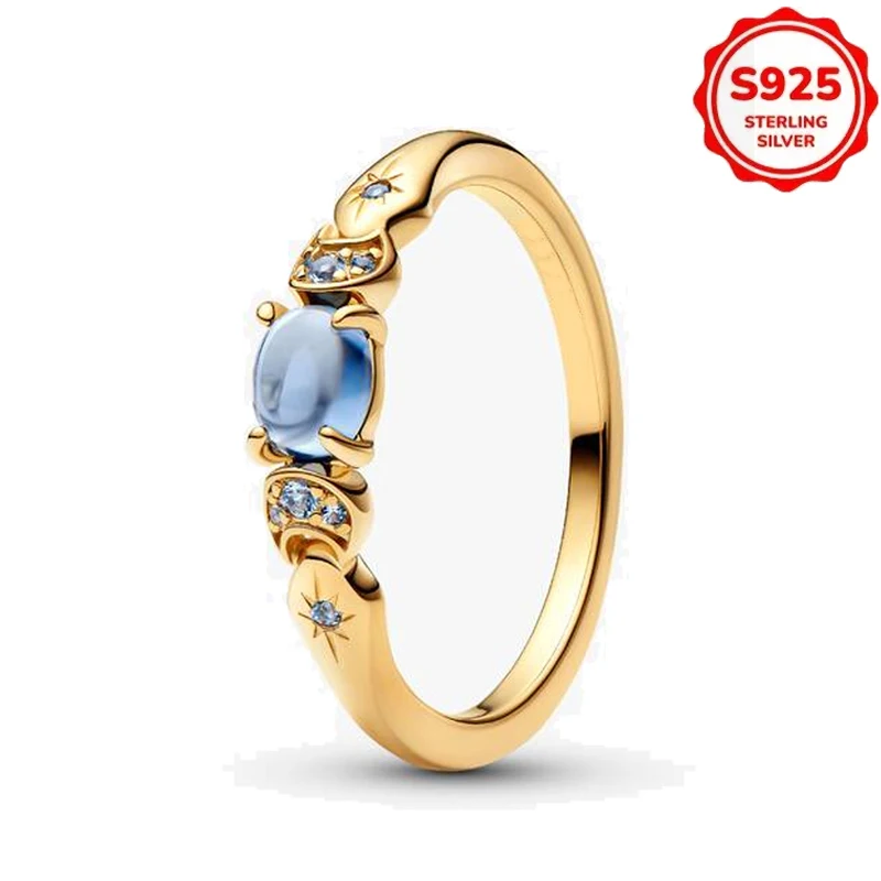 Women's S925 Silver Stackable Sun Moon Star Butterfly Ring Set