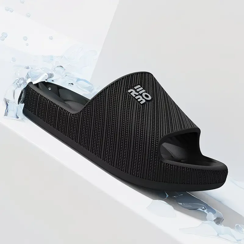 Women EVA Letter Slides Drainage Holes Quick Dry Anti Odor Non Slip Breathable Bathroom Home Couple Slippers image 2