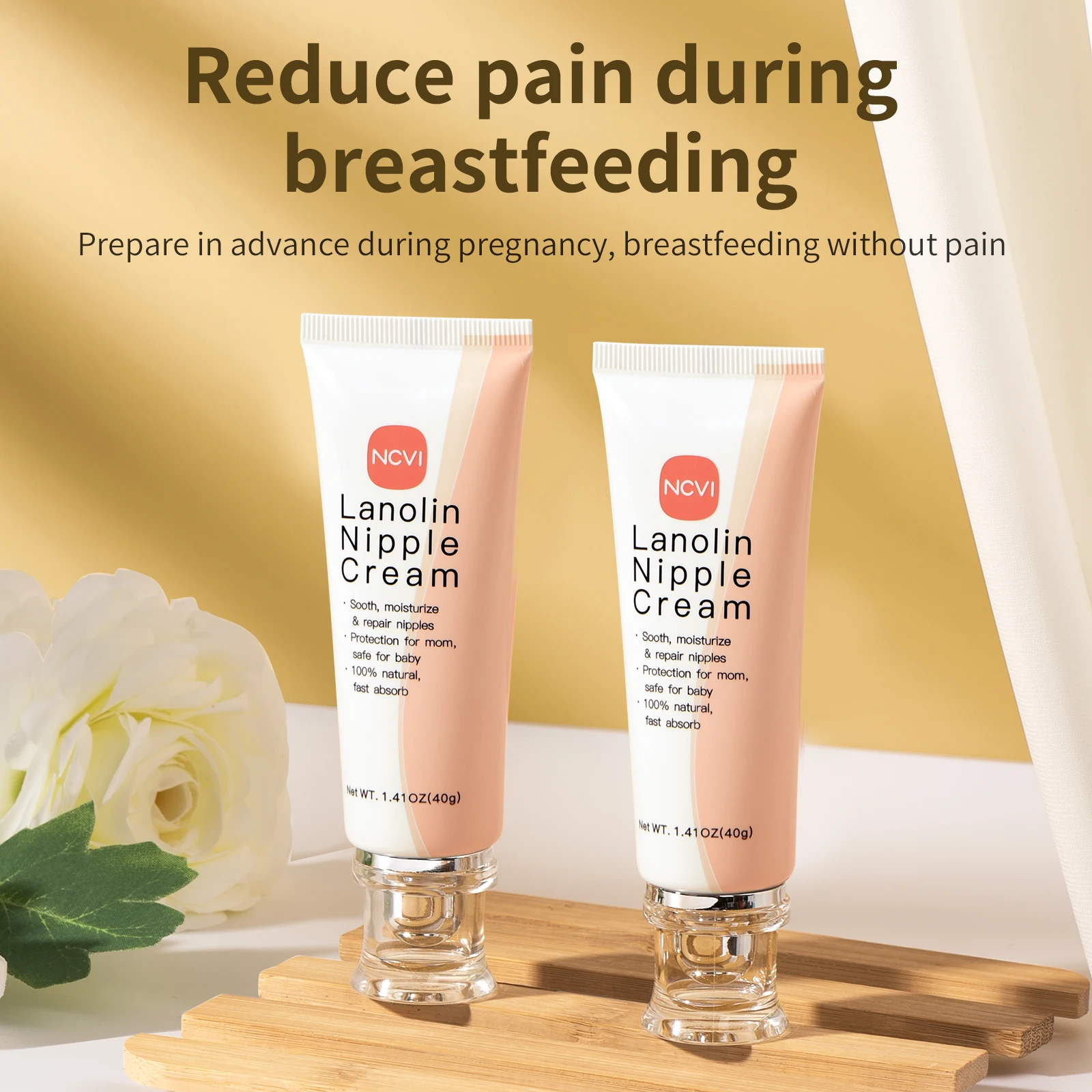 NCVI Lanolin Nipple Cream for Breastfeeding, 100% Natural Ingredient