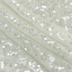 125x45/90cm 5mm Encrypted Sequin Elastic Mesh Fabric For Stage Costumes Wedding Sequin Tablecloths Background Decorative Fabrics