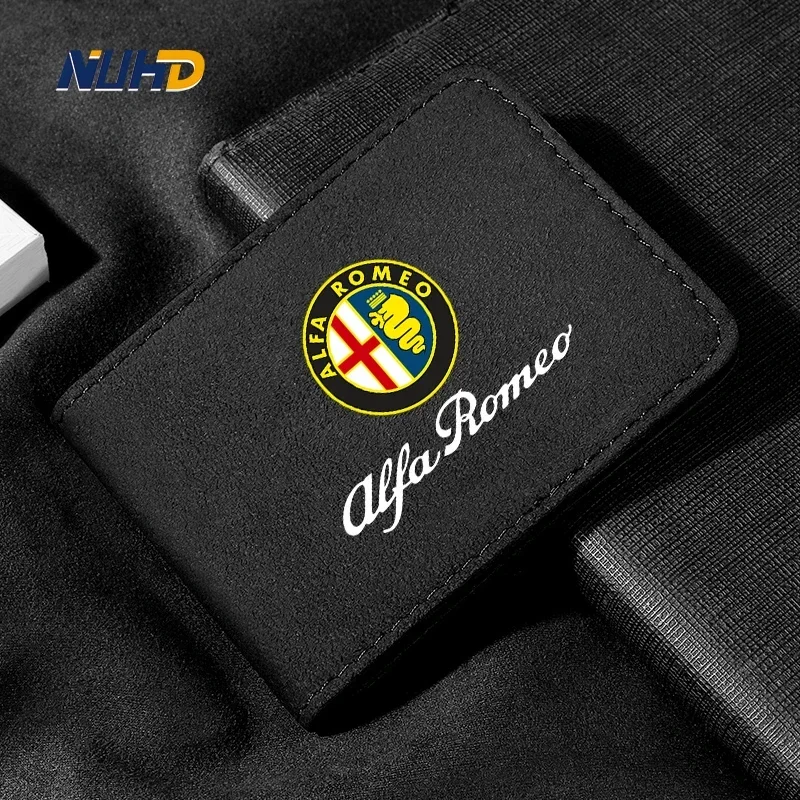 Suede Car Driving License Bag Card Credit Holder Purse Wallet Case Cover For Alfa Romeo Giulia Giulietta Stelvio 147 156 159 166