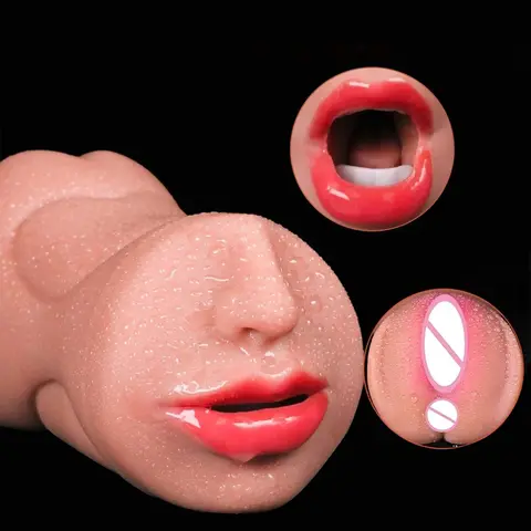 3 in 1 Artificial Vagina Male Masturbator Cup Realistic Vaginal Real Oral Vagina Anal Silicone Ass sexx Toys for Men Masturbation