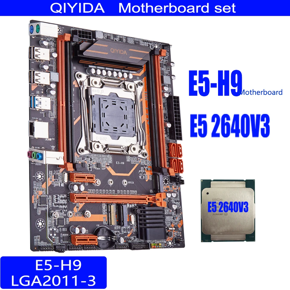 Qiyida X99 Motherboard Set with E5H9 LGA2011-3 Xeon E5 2640 V3 CPU