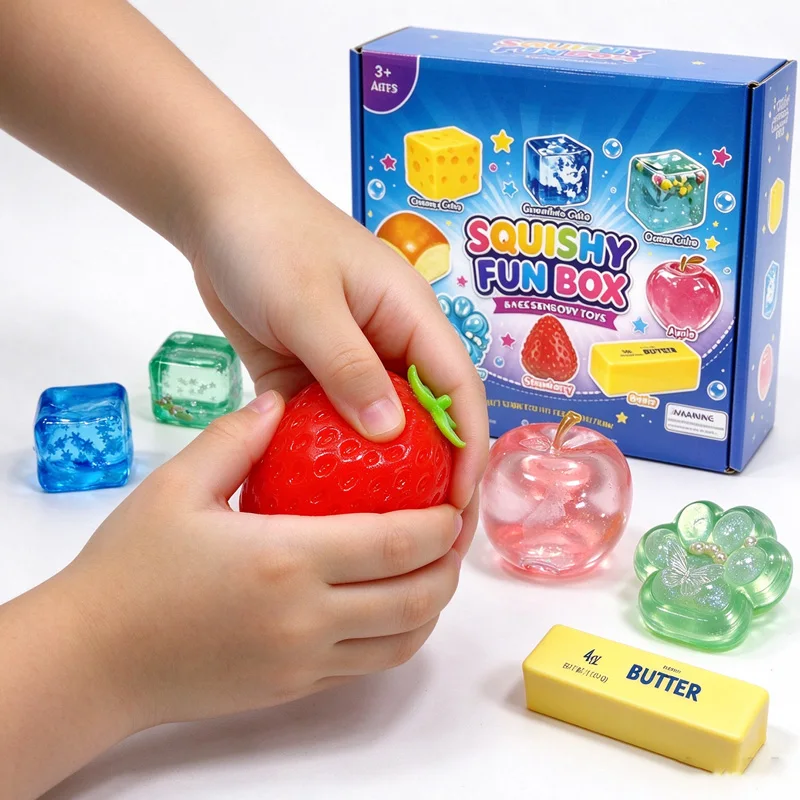 New 8PCS Mystery Squishy Box Series Maltose Stress Relief Squishies Cute Slow Rising Squeeze Toys Kids Christmas Gifts