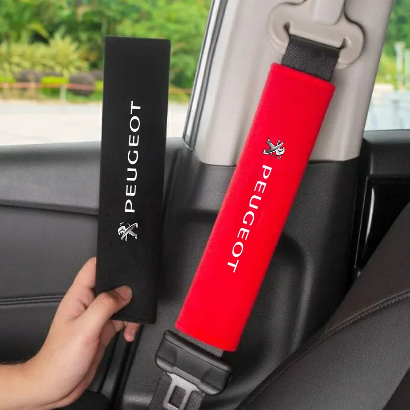 2PCS Car Interior Accessories Auto Seat Belt Cover Shoulder Pads For Peugeot 206 307 308 3008 207 208 407 508 2008 Car Styling